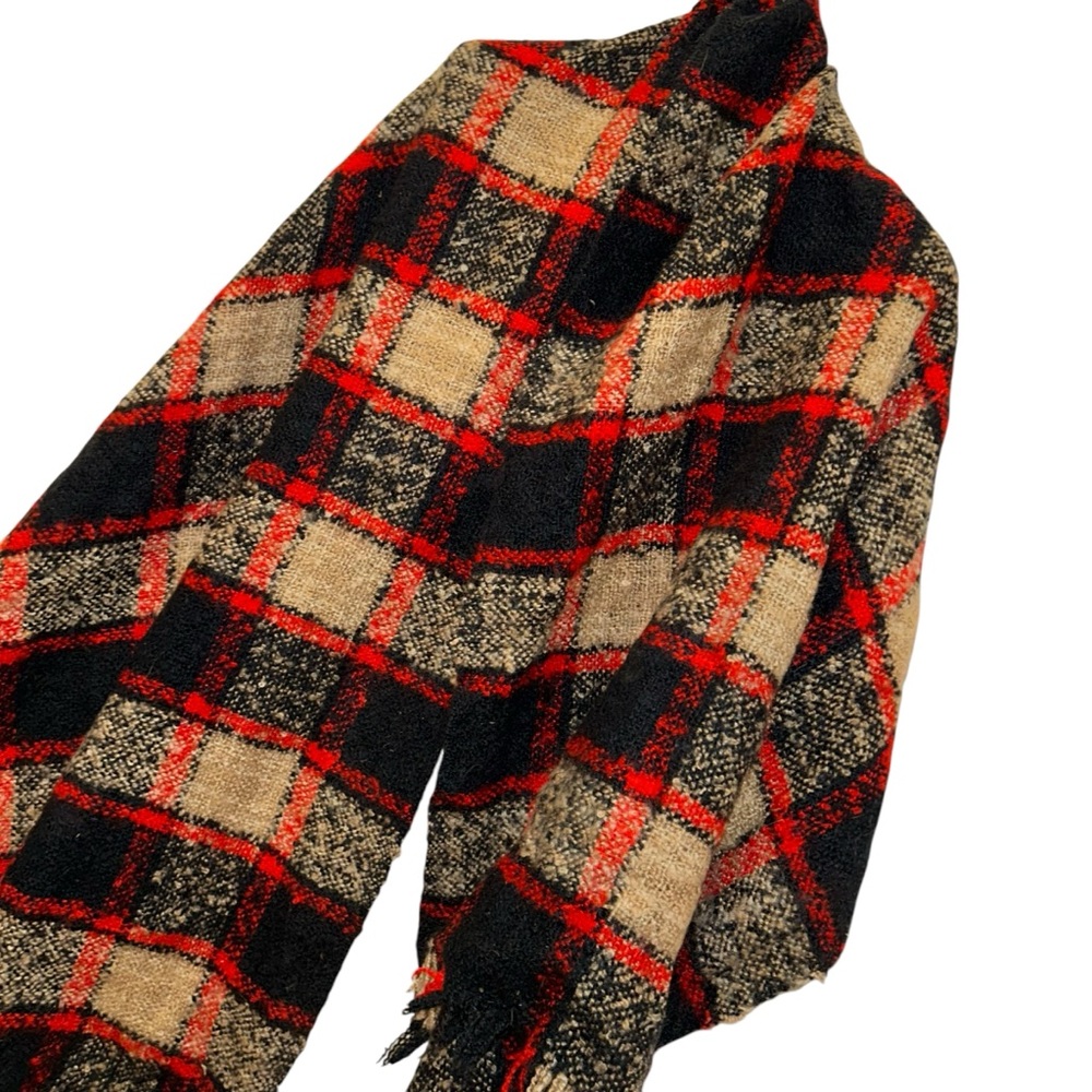 Joe fresh classic plaid blanket scarf shawl blue red khaki plaid